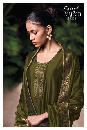 Ganga Fashion Myren 5262 Woven Silk Jacquard Dress Material - Amrah Wholesale