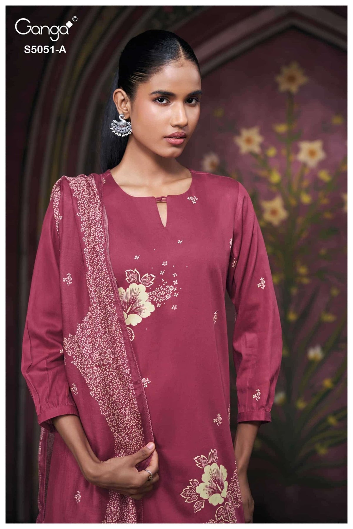 Ganga Fashion Mysha 5051 Cotton Satin Dress Material - Amrah Wholesale