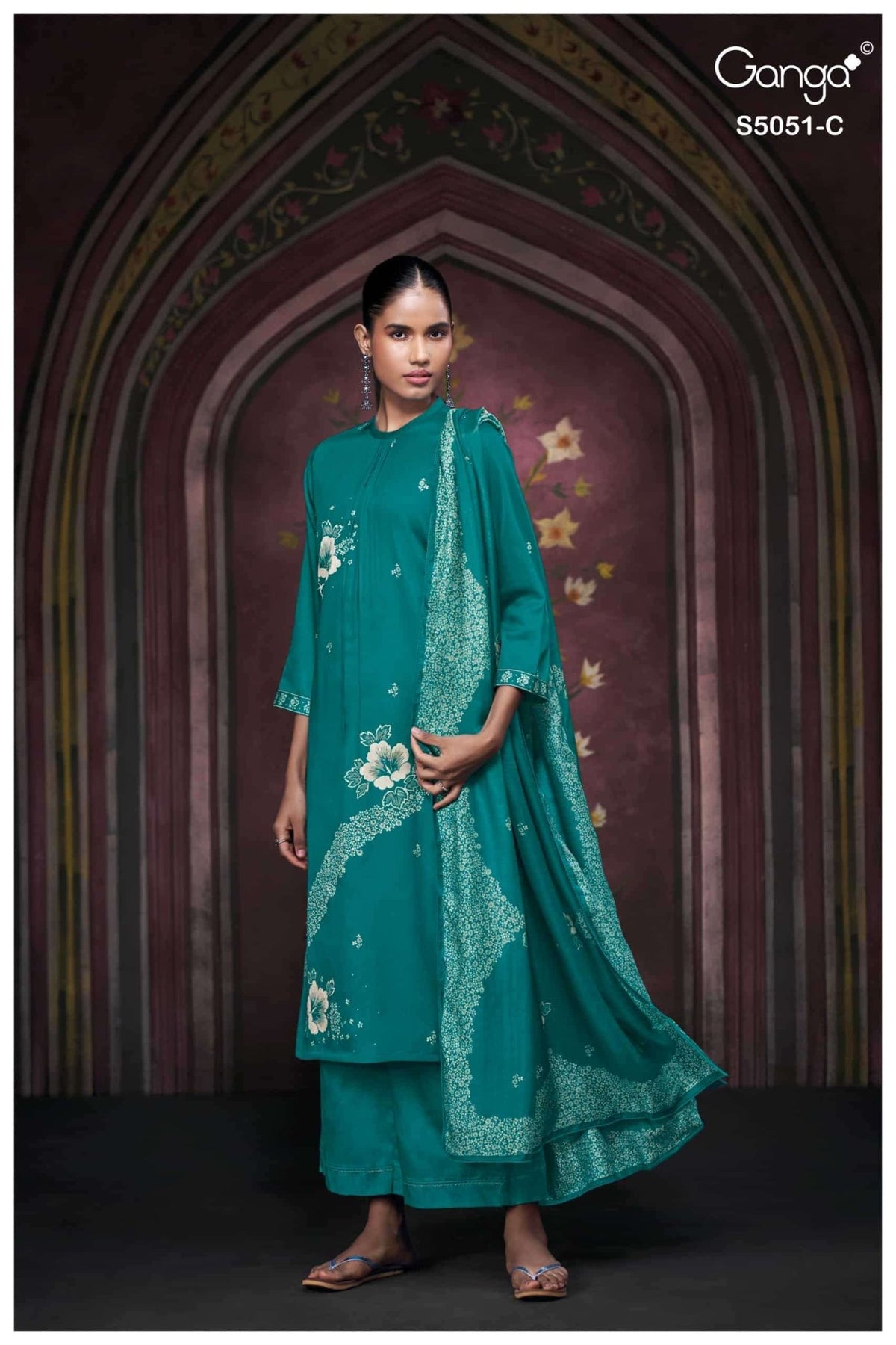 Ganga Fashion Mysha 5051 Cotton Satin Dress Material - Amrah Wholesale