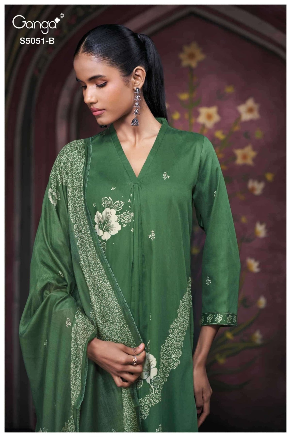 Ganga Fashion Mysha 5051 Cotton Satin Dress Material - Amrah Wholesale