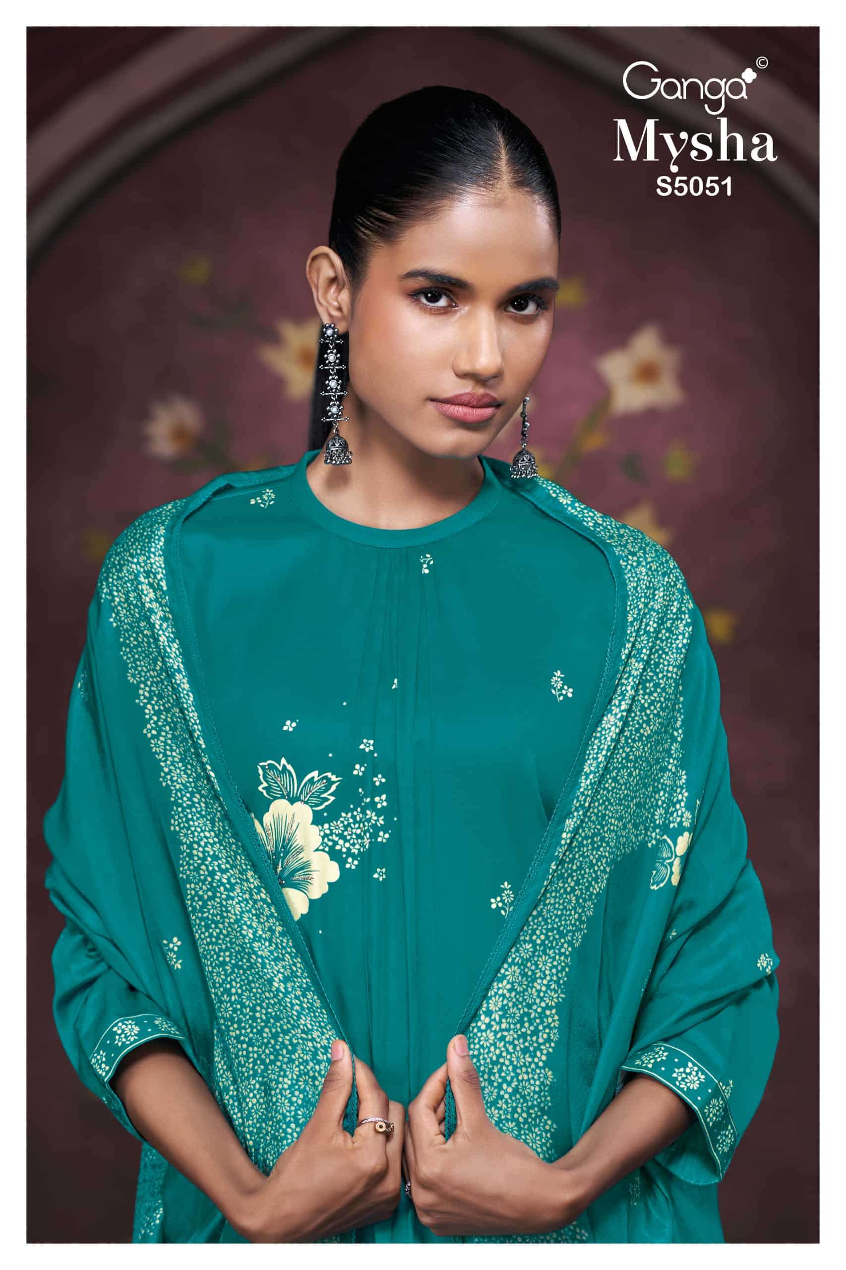 Ganga Fashion Mysha 5051 Cotton Satin Dress Material
