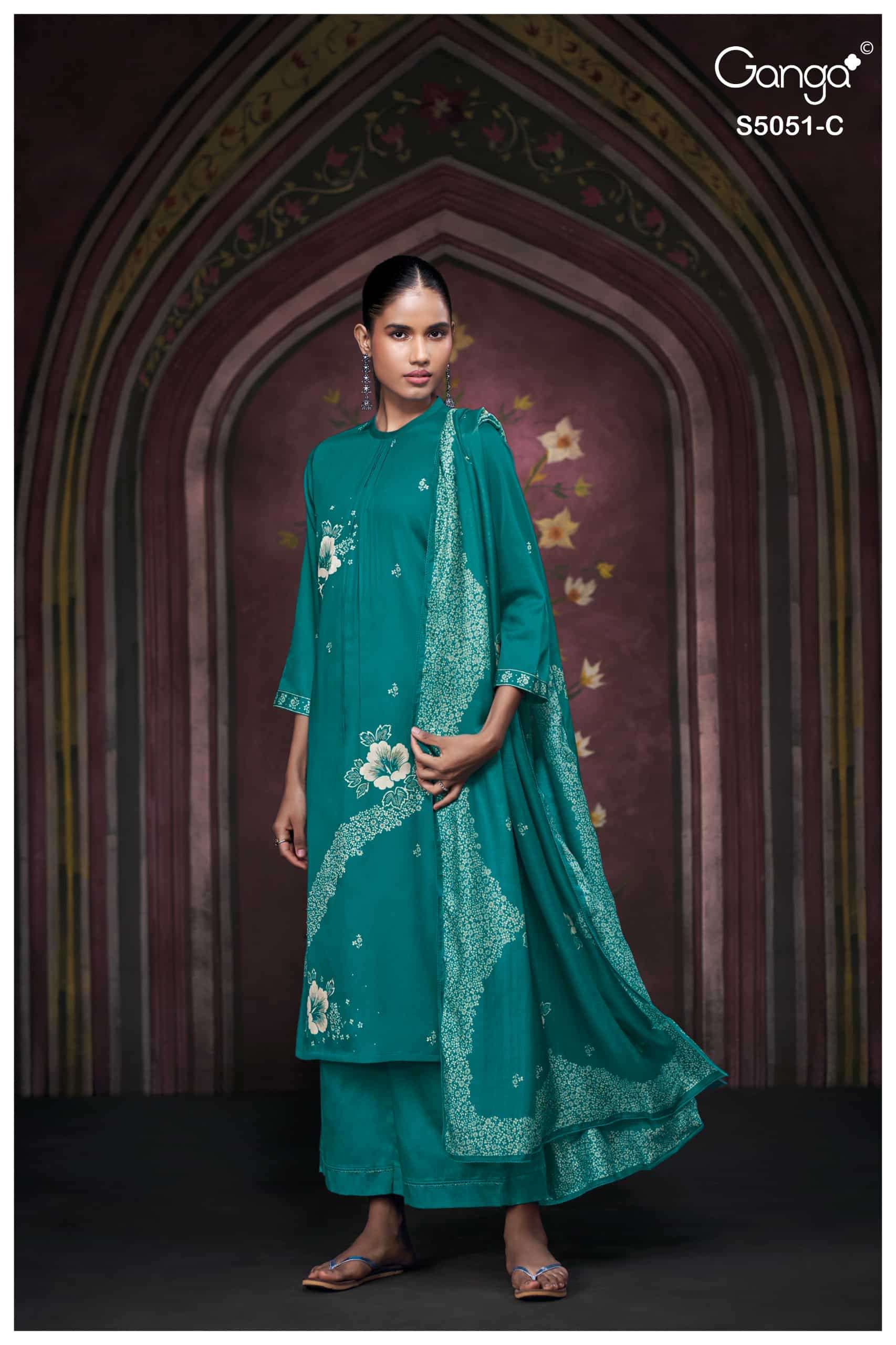 Ganga Fashion Mysha 5051 Cotton Satin Dress Material