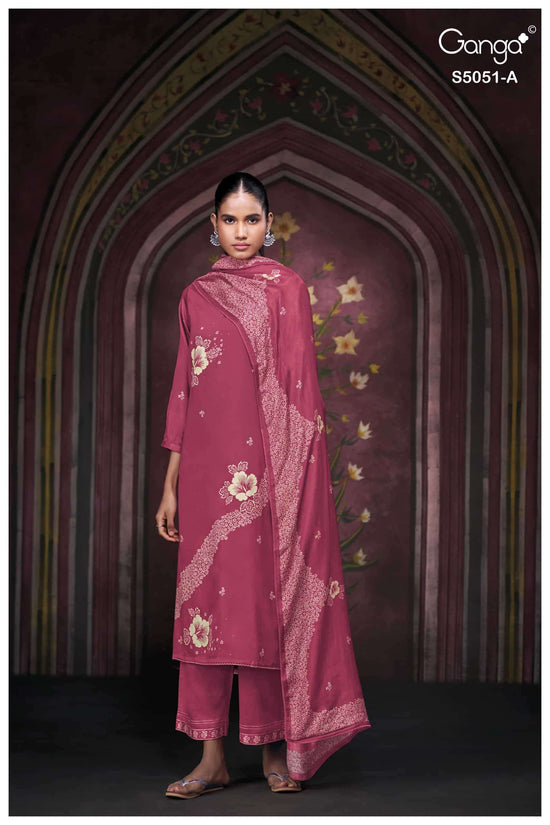 Ganga Fashion Mysha 5051 Cotton Satin Dress Material