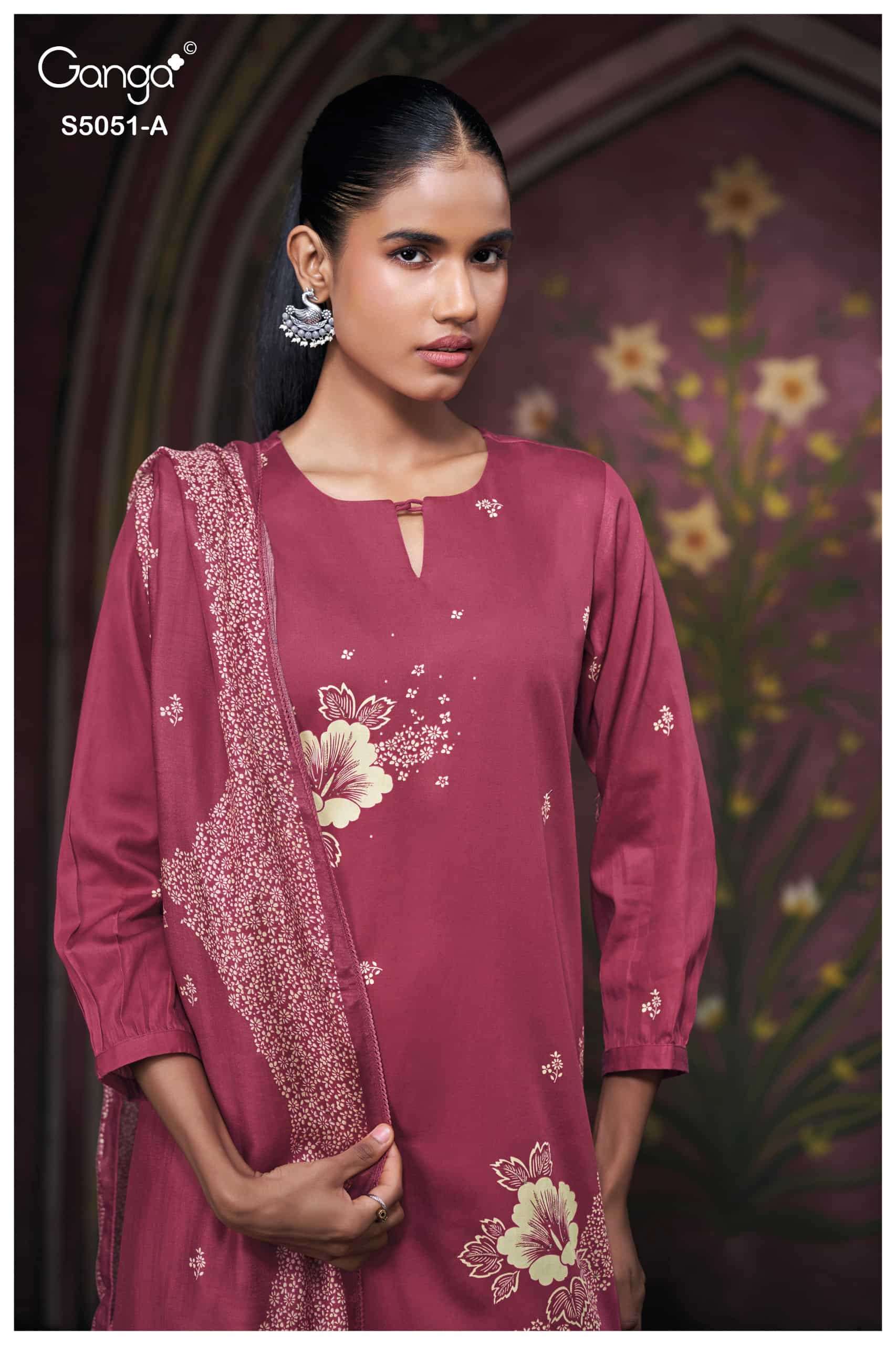 Ganga Fashion Mysha 5051 Cotton Satin Dress Material