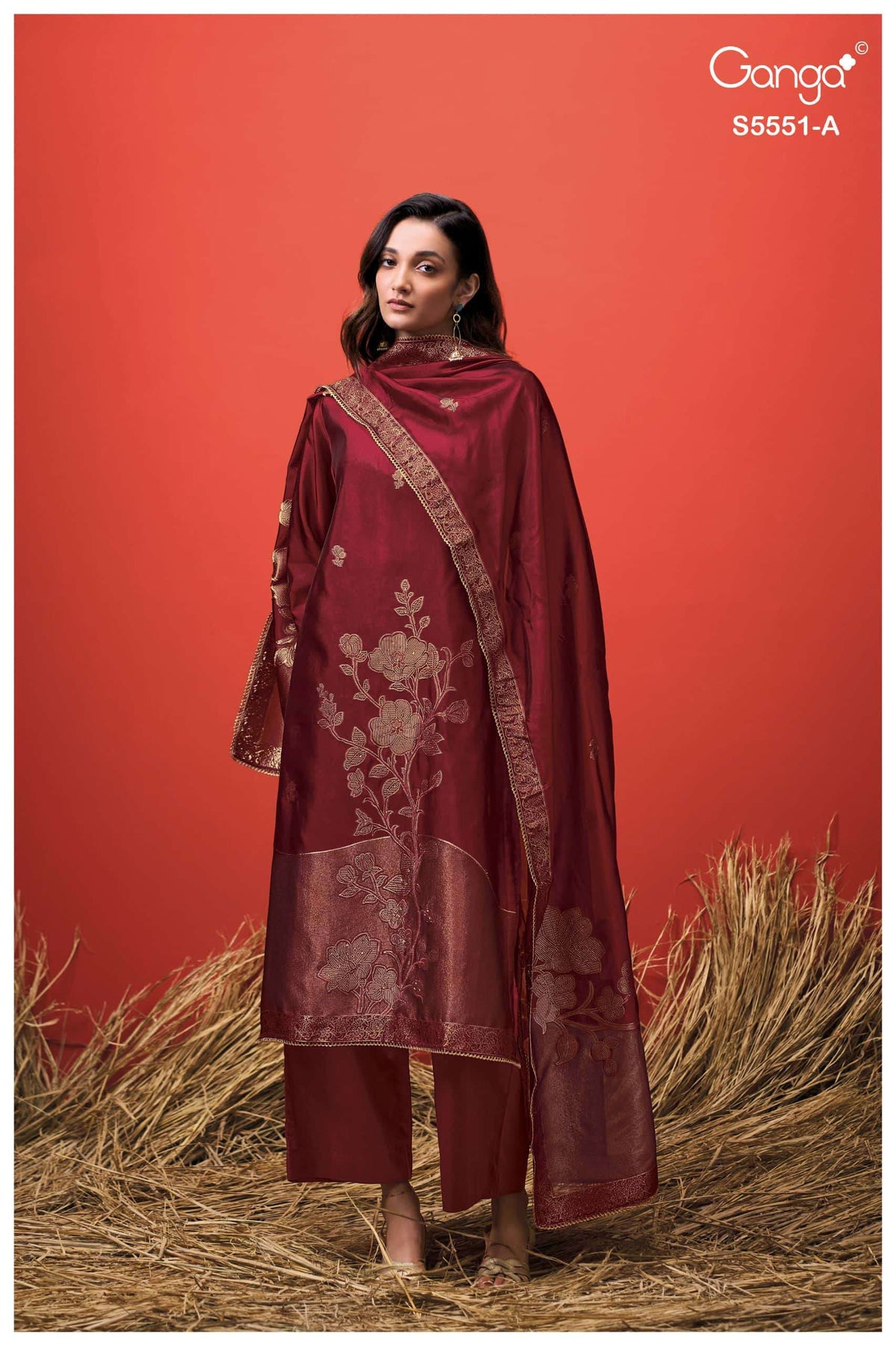 Ganga Fashion Nadina 5551 Pure Viscose Woven Silk Dress Material