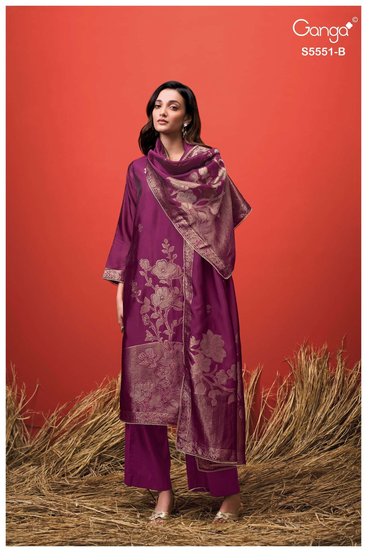 Ganga Fashion Nadina 5551 Pure Viscose Woven Silk Dress Material