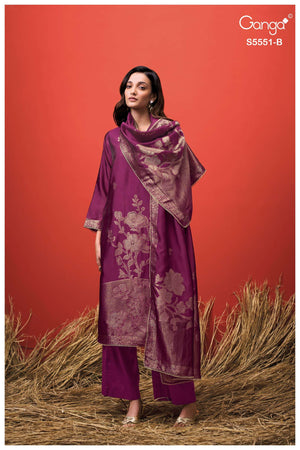 Ganga Fashion Nadina 5551 Pure Viscose Woven Silk Dress Material