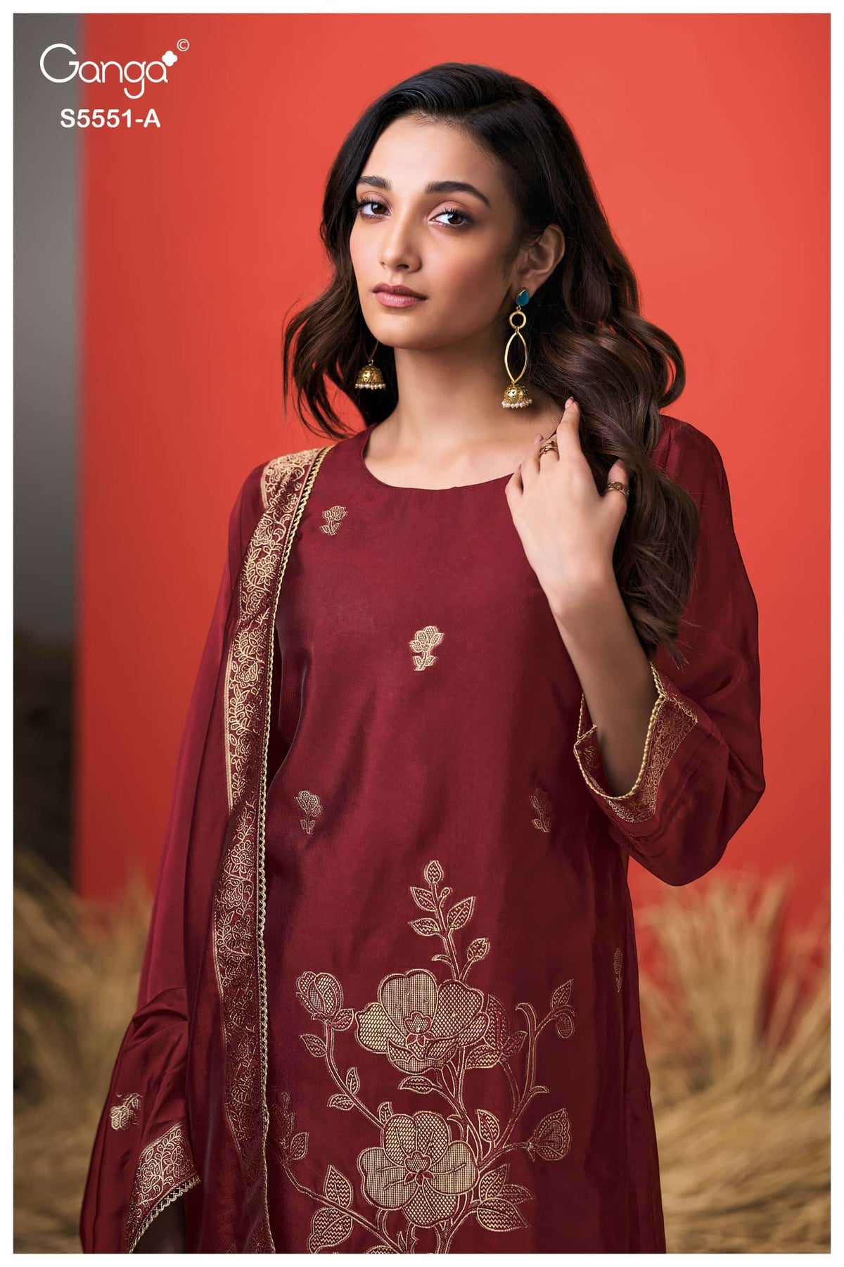 Ganga Fashion Nadina 5551 Pure Viscose Woven Silk Dress Material