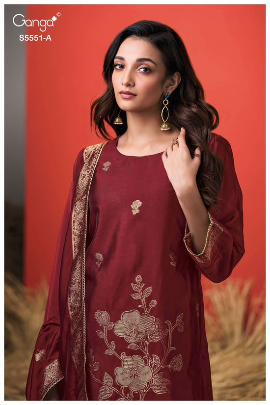 Ganga Fashion Nadina 5551 Pure Viscose Woven Silk Dress Material