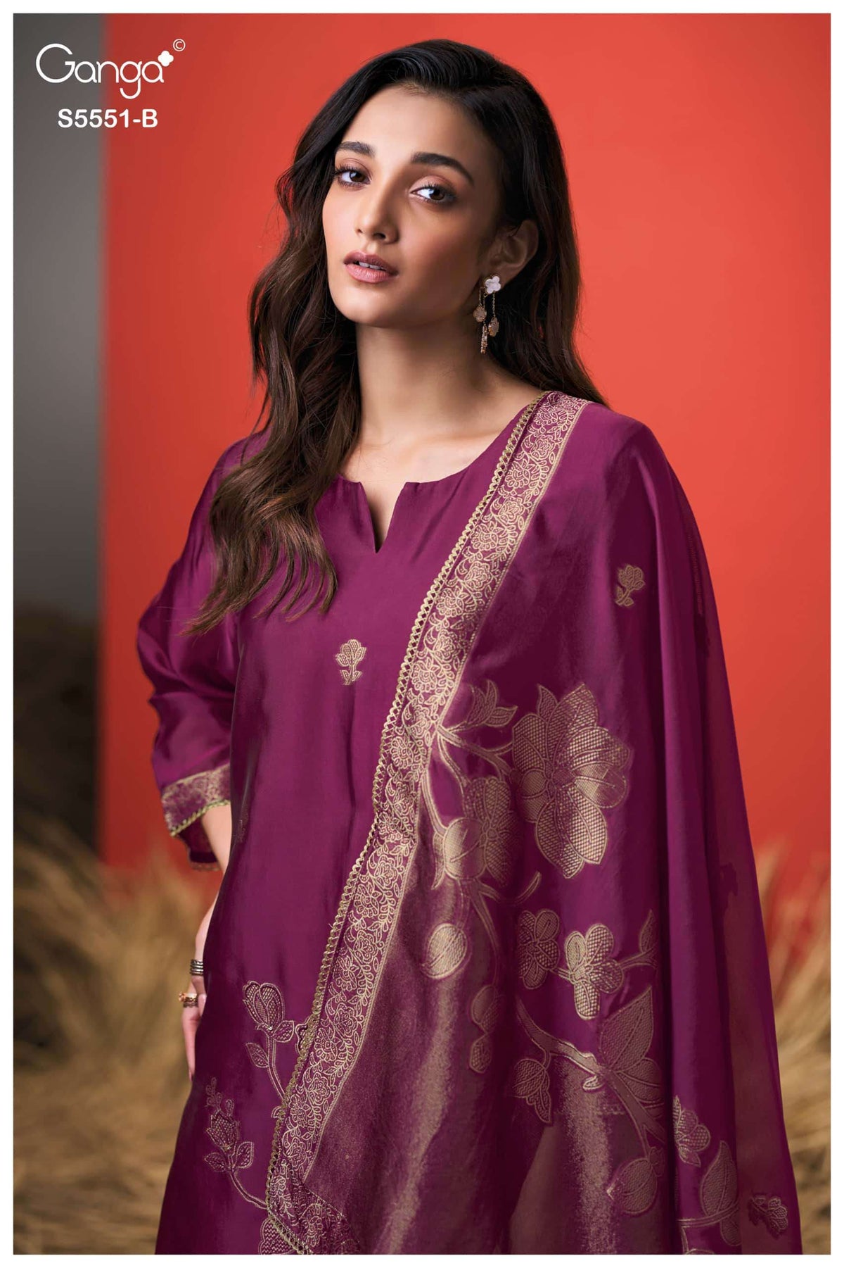 Ganga Fashion Nadina 5551 Pure Viscose Woven Silk Dress Material
