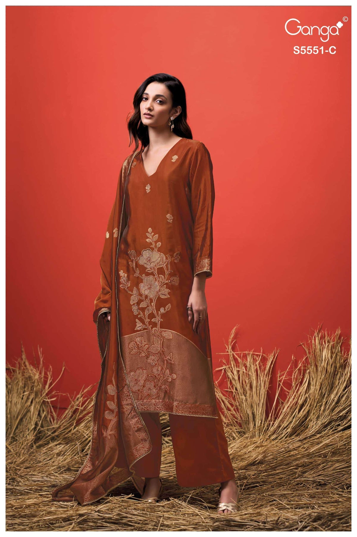 Ganga Fashion Nadina 5551 Pure Viscose Woven Silk Dress Material