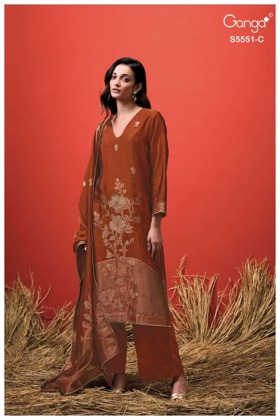 Ganga Fashion Nadina 5551 Pure Viscose Woven Silk Dress Material