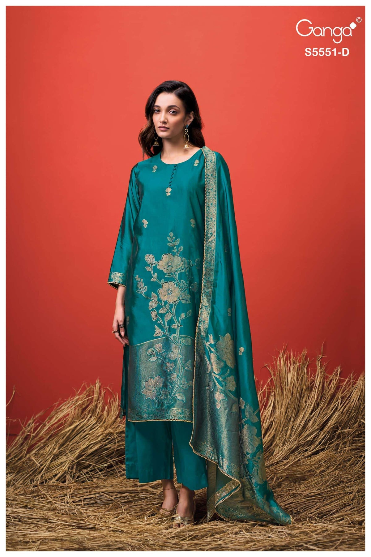 Ganga Fashion Nadina 5551 Pure Viscose Woven Silk Dress Material