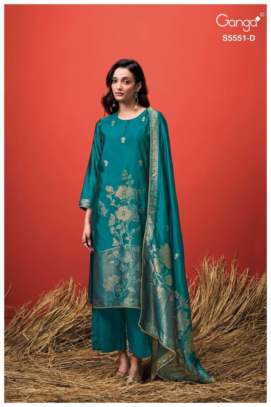 Ganga Fashion Nadina 5551 Pure Viscose Woven Silk Dress Material
