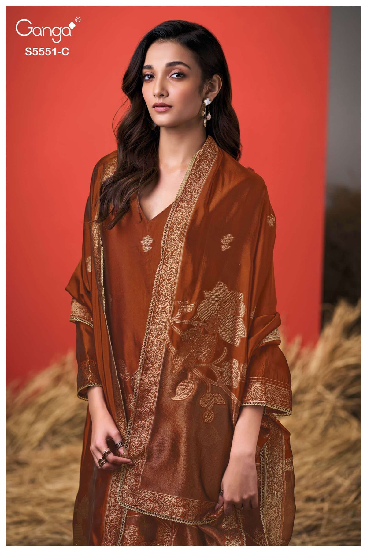 Ganga Fashion Nadina 5551 Pure Viscose Woven Silk Dress Material