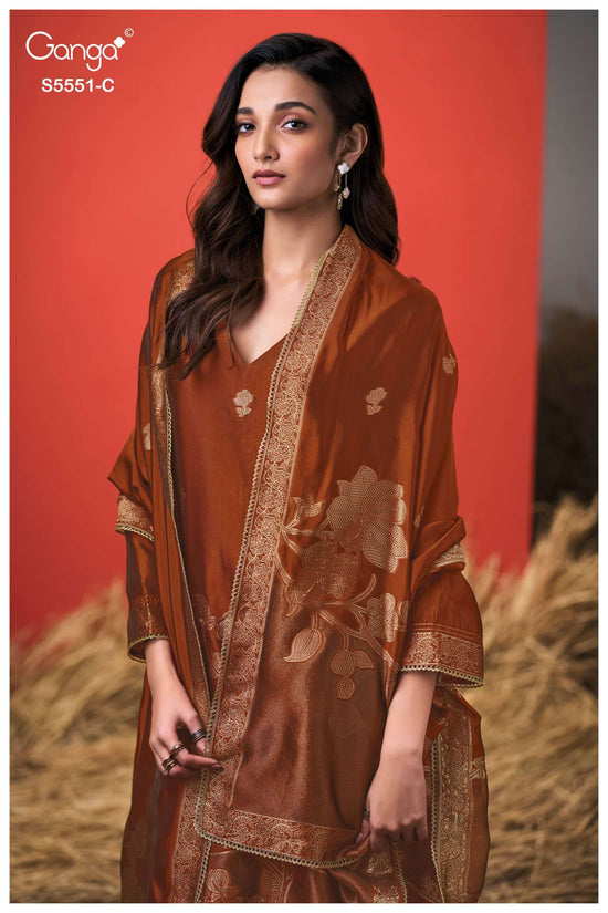 Ganga Fashion Nadina 5551 Pure Viscose Woven Silk Dress Material