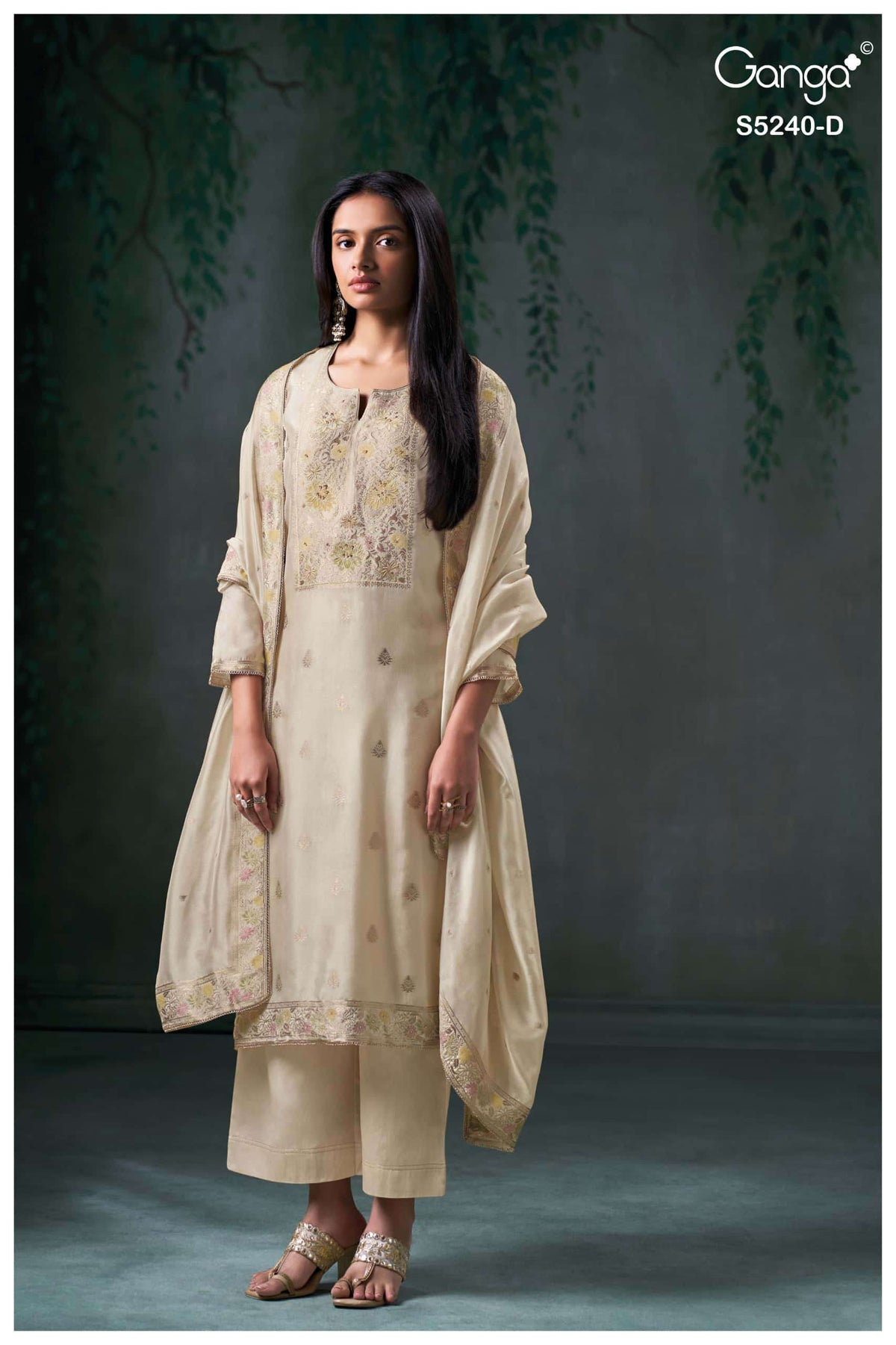 Ganga Fashion Nairaah 5240 Viscose Silk Jacquard Dress Material