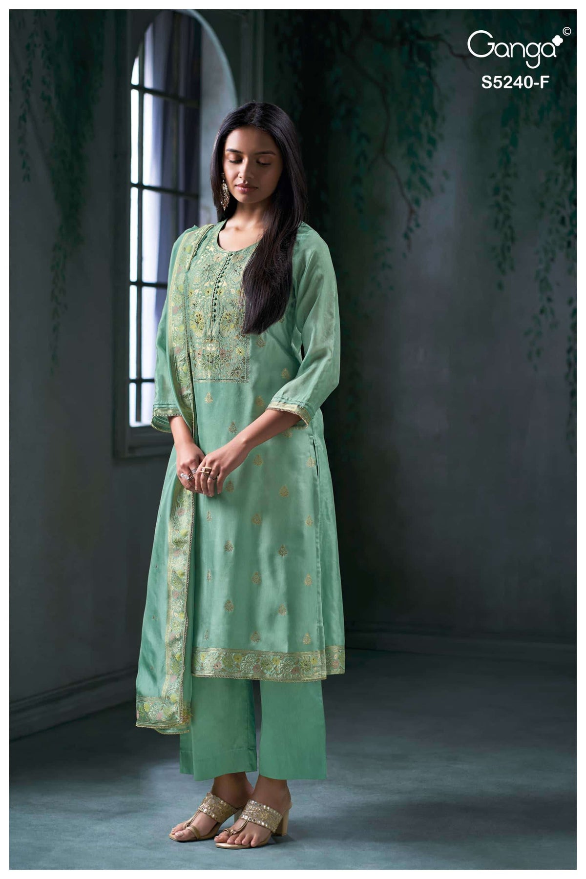 Ganga Fashion Nairaah 5240 Viscose Silk Jacquard Dress Material