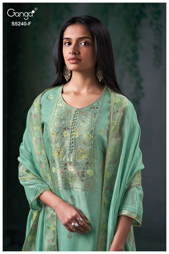 Ganga Fashion Nairaah 5240 Viscose Silk Jacquard Dress Material