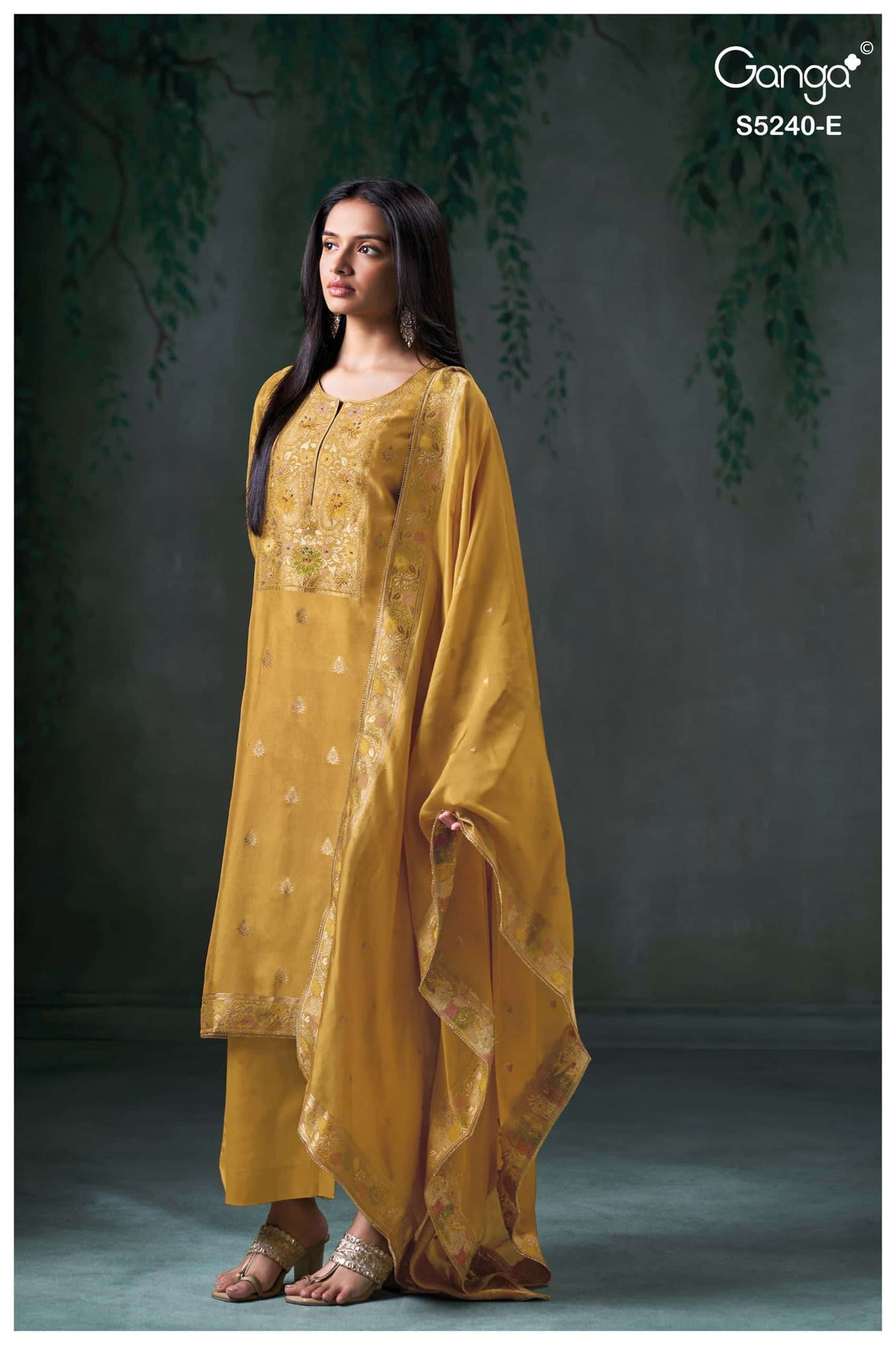 Ganga Fashion Nairaah 5240 Viscose Silk Jacquard Dress Material