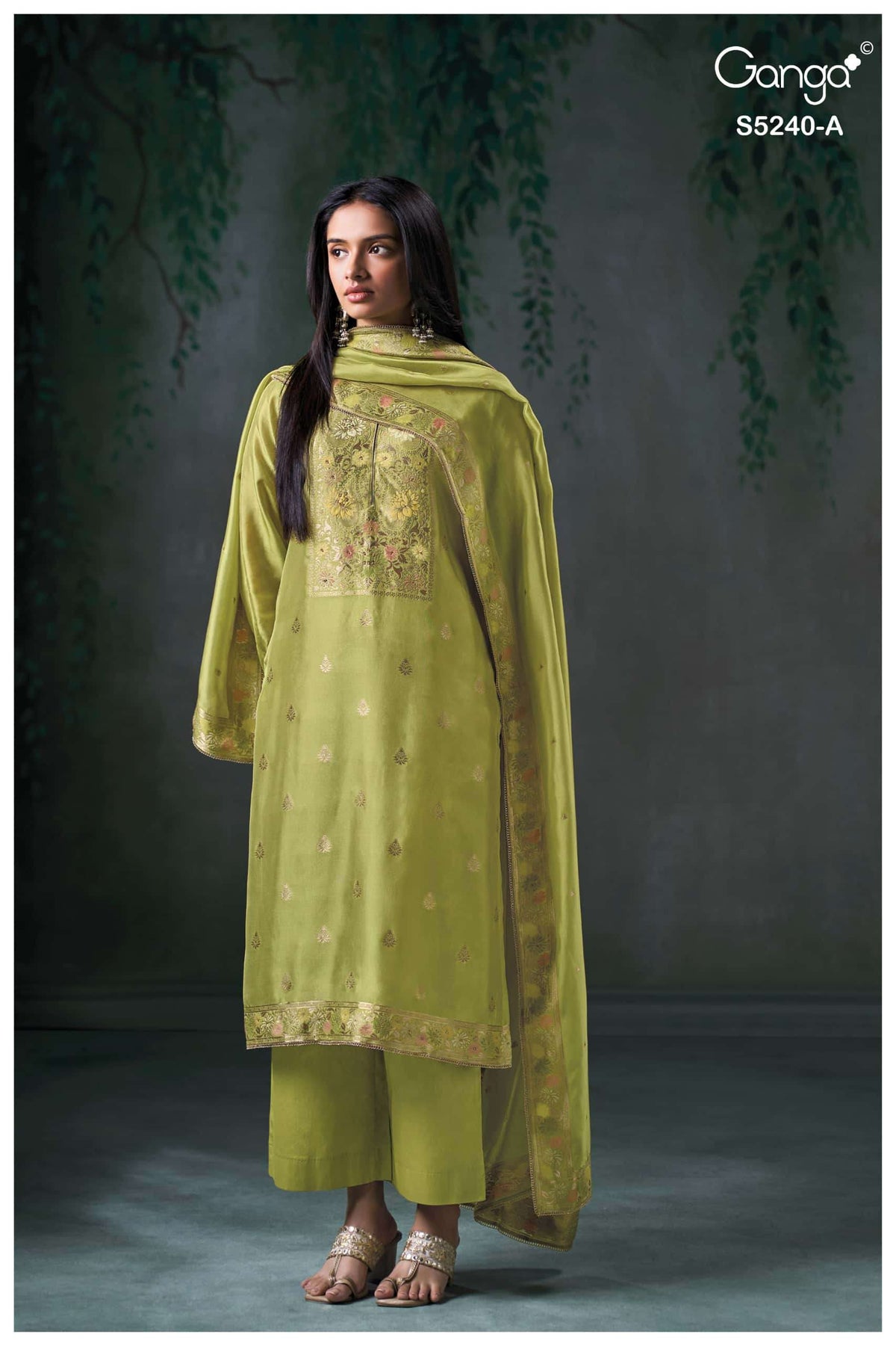 Ganga Fashion Nairaah 5240 Viscose Silk Jacquard Dress Material