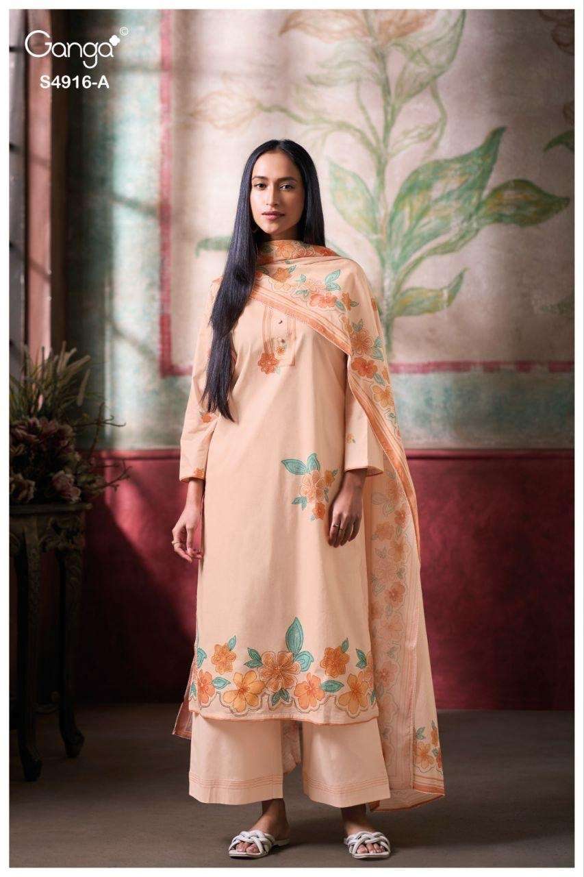 Ganga Fashion Nairika 4916 Premium Cotton Dress Material - Amrah Wholesale