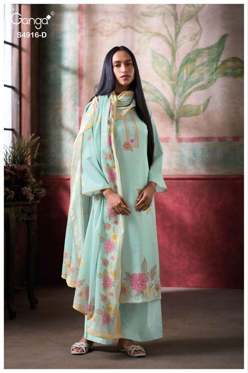 Ganga Fashion Nairika 4916 Premium Cotton Dress Material - Amrah Wholesale