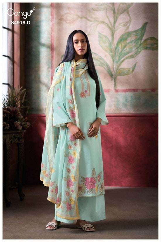Ganga Fashion Nairika 4916 Premium Cotton Dress Material - Amrah Wholesale