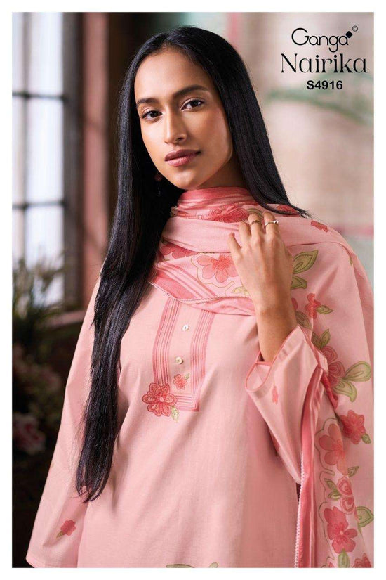 Ganga Fashion Nairika 4916 Premium Cotton Dress Material - Amrah Wholesale