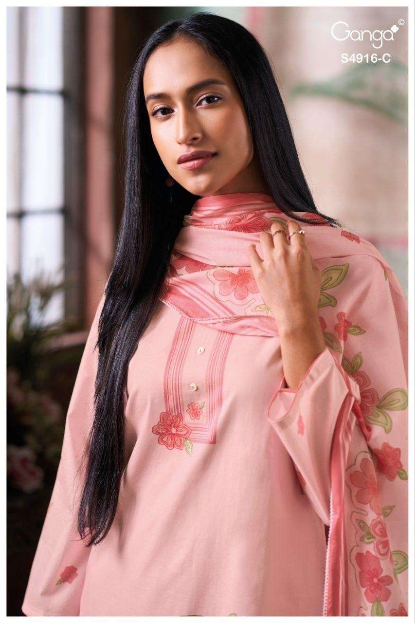 Ganga Fashion Nairika 4916 Premium Cotton Dress Material - Amrah Wholesale