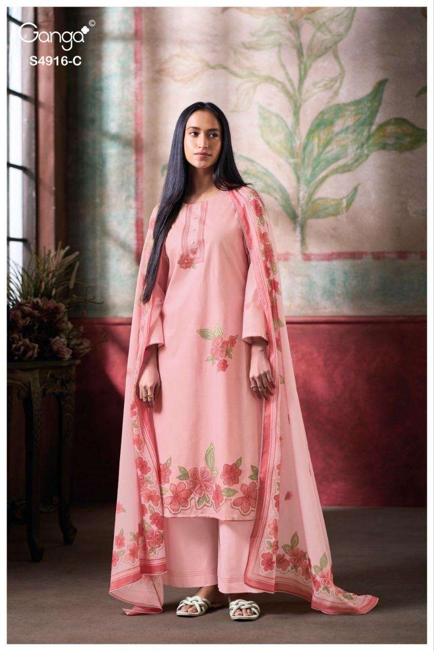 Ganga Fashion Nairika 4916 Premium Cotton Dress Material - Amrah Wholesale