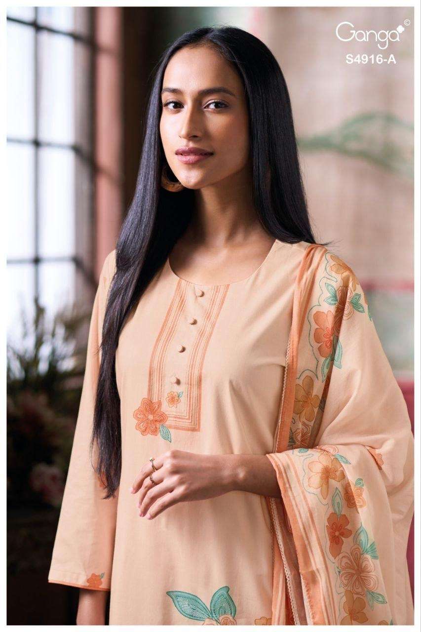 Ganga Fashion Nairika 4916 Premium Cotton Dress Material - Amrah Wholesale