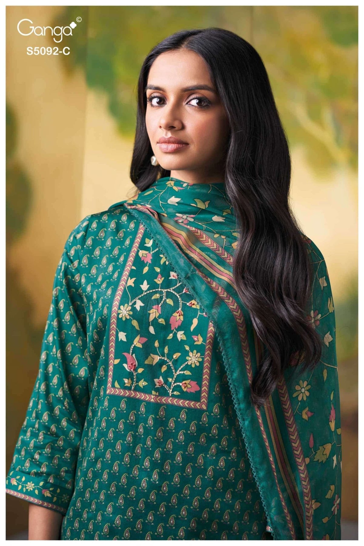 Ganga Fashion Nieveka 5092 Premium Cotton Satin Dress Material - Amrah Wholesale