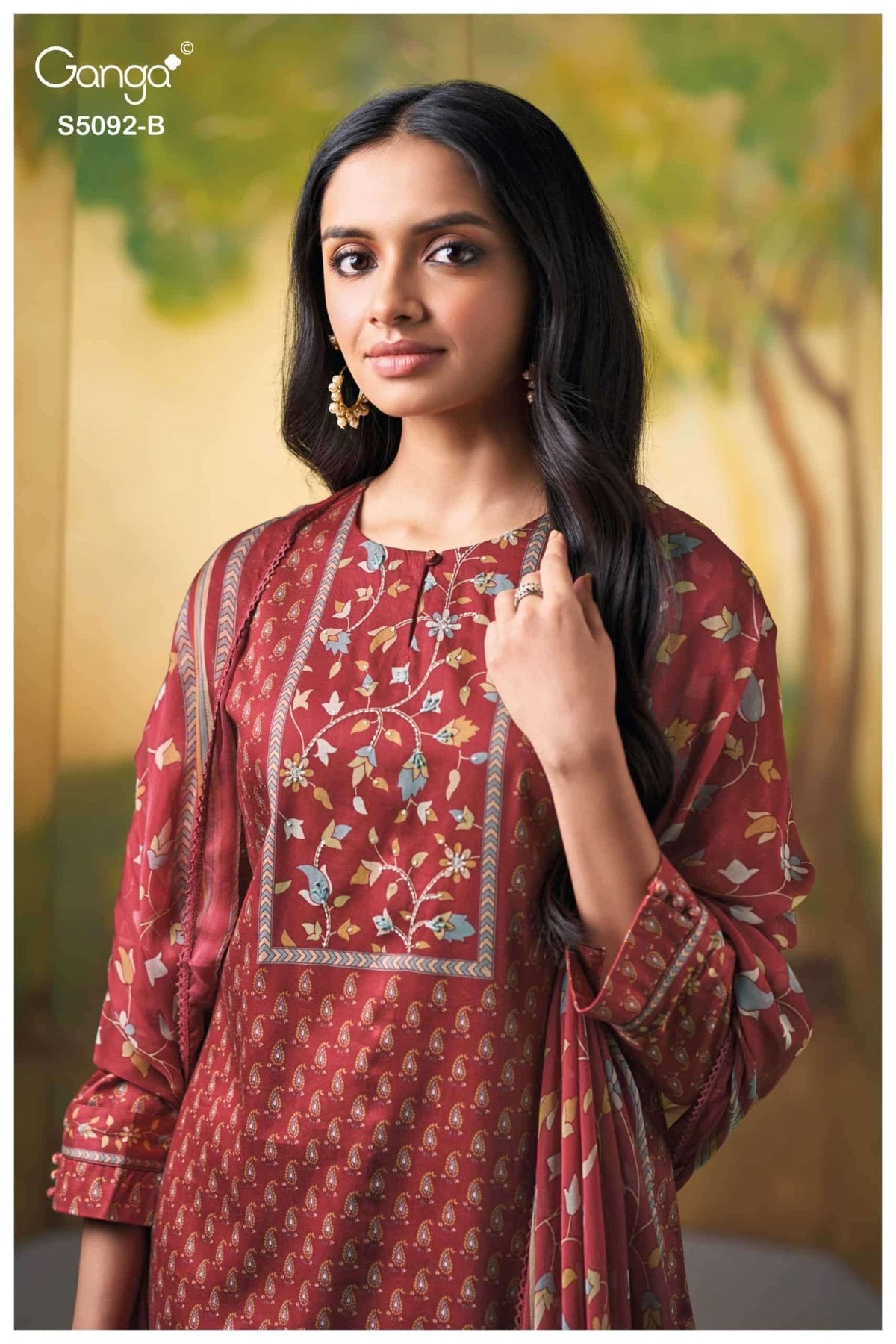 Ganga Fashion Nieveka 5092 Premium Cotton Satin Dress Material - Amrah Wholesale