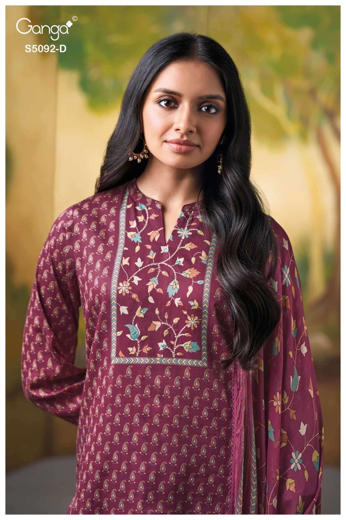Ganga Fashion Nieveka 5092 Premium Cotton Satin Dress Material - Amrah Wholesale
