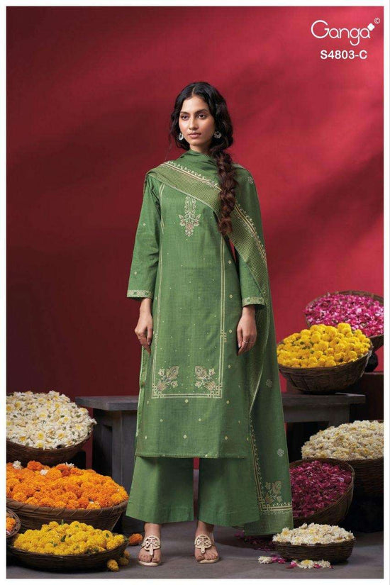 Ganga Fashion Nireya 4803 Premium Cotton Dress Material - Amrah Wholesale