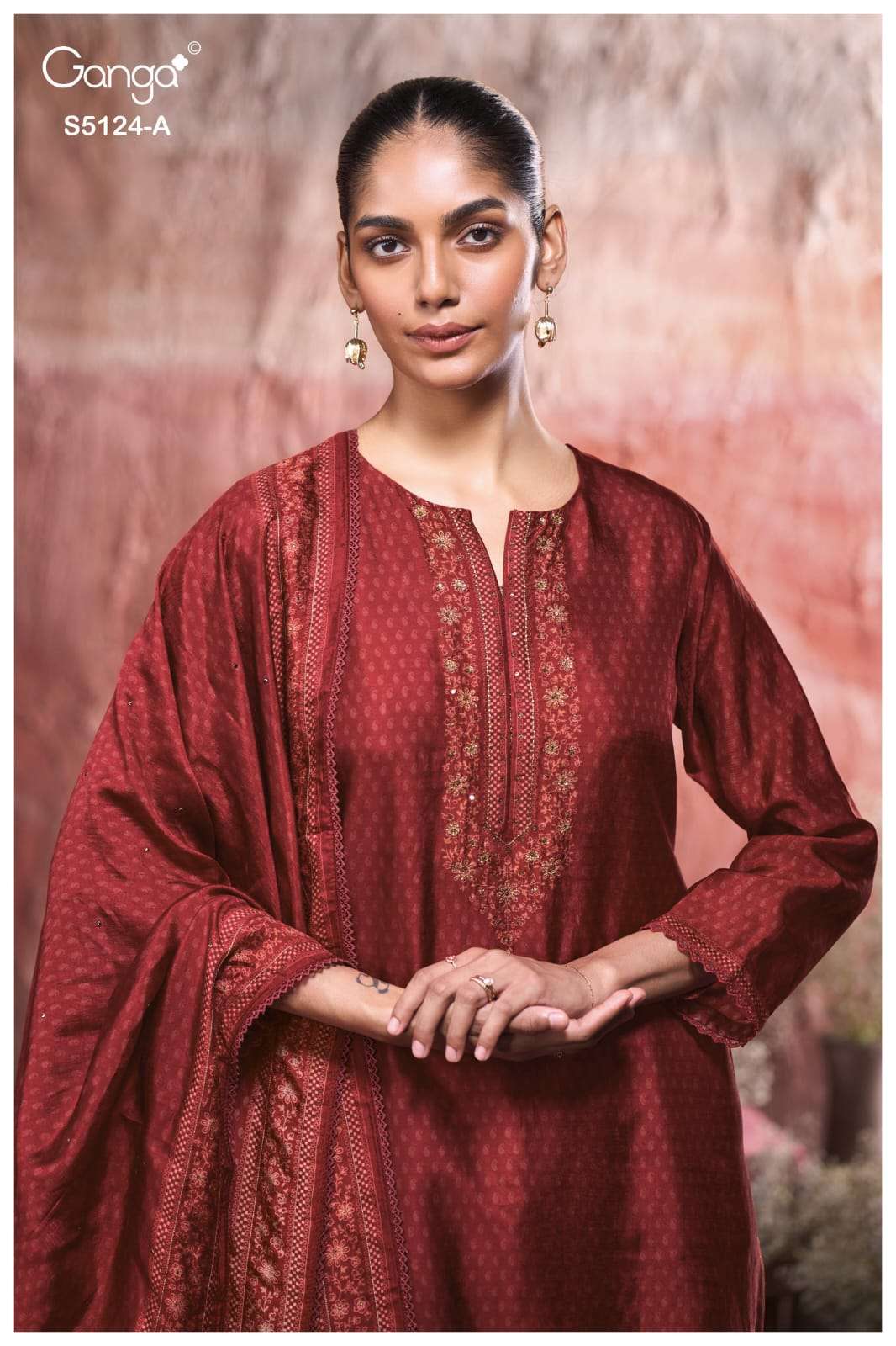 Ganga Fashion Nitanshi 5124 Pure Bemberg Russian Silk Dress Material