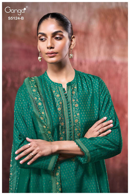 Ganga Fashion Nitanshi 5124 Pure Bemberg Russian Silk Dress Material
