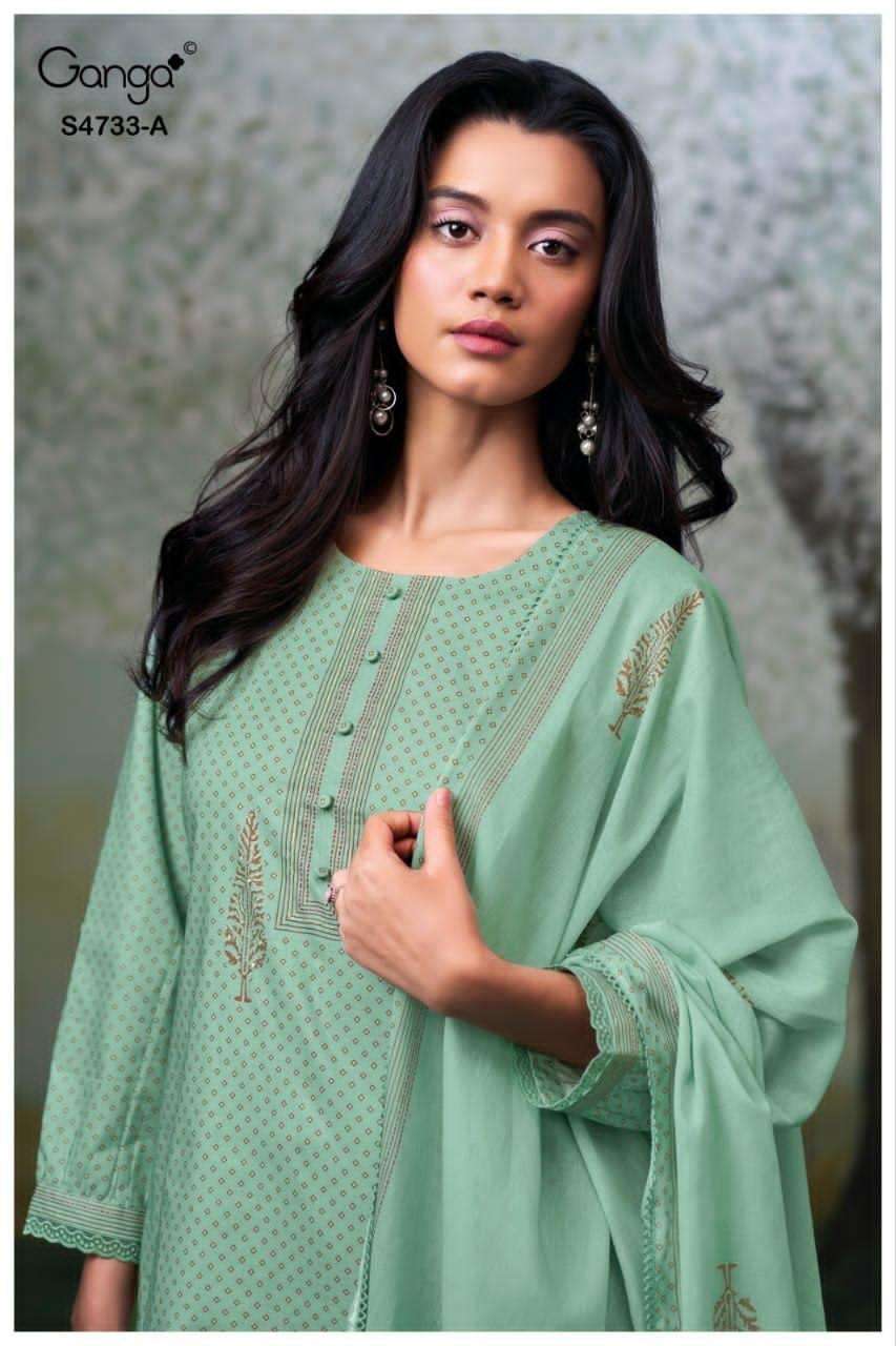 Ganga Fashion Nivellea 4733 Premium Cotton Dress Material - Amrah Wholesale