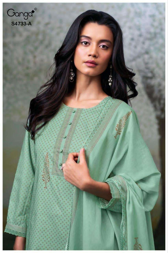 Ganga Fashion Nivellea 4733 Premium Cotton Dress Material - Amrah Wholesale