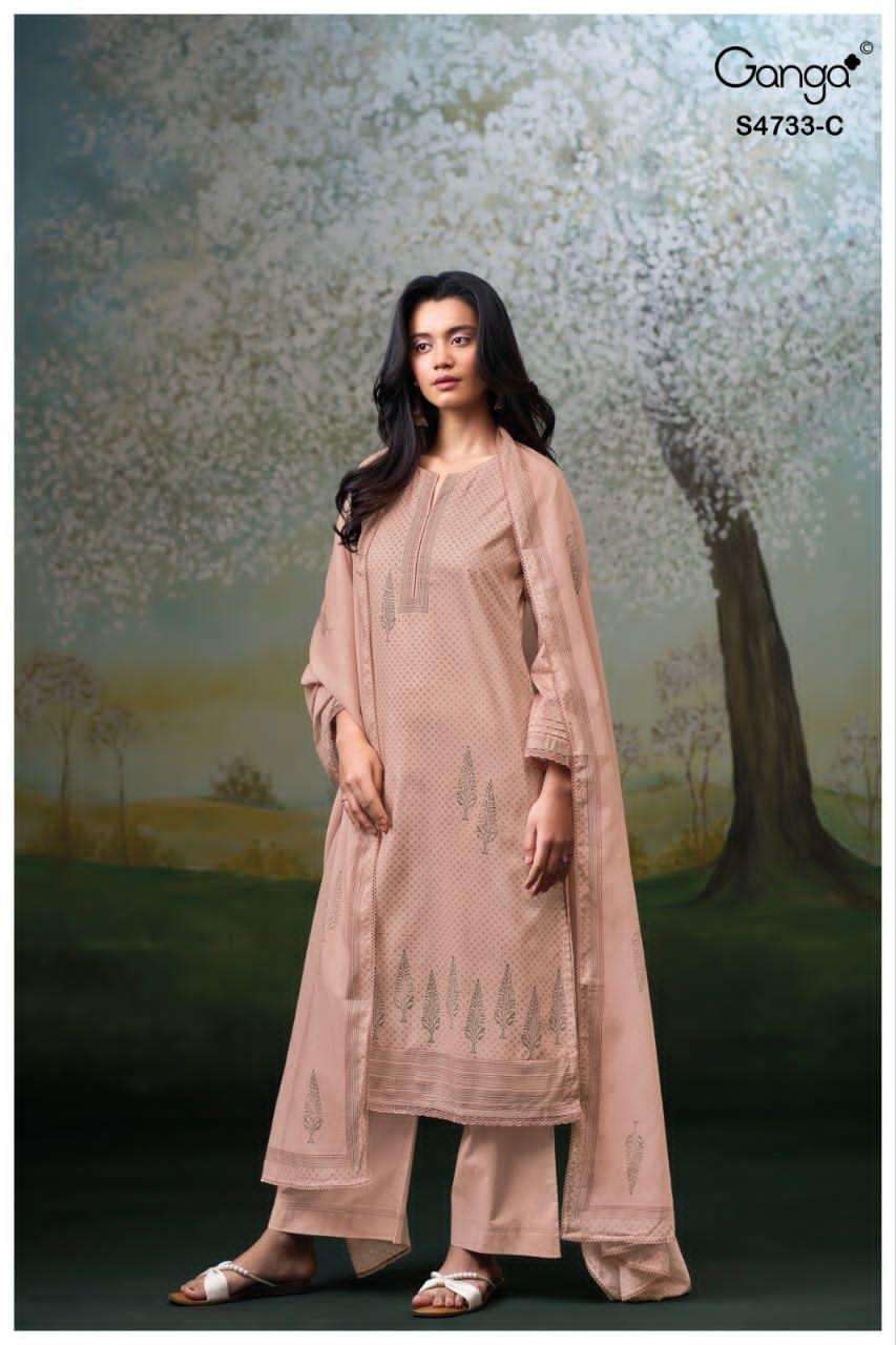 Ganga Fashion Nivellea 4733 Premium Cotton Dress Material - Amrah Wholesale