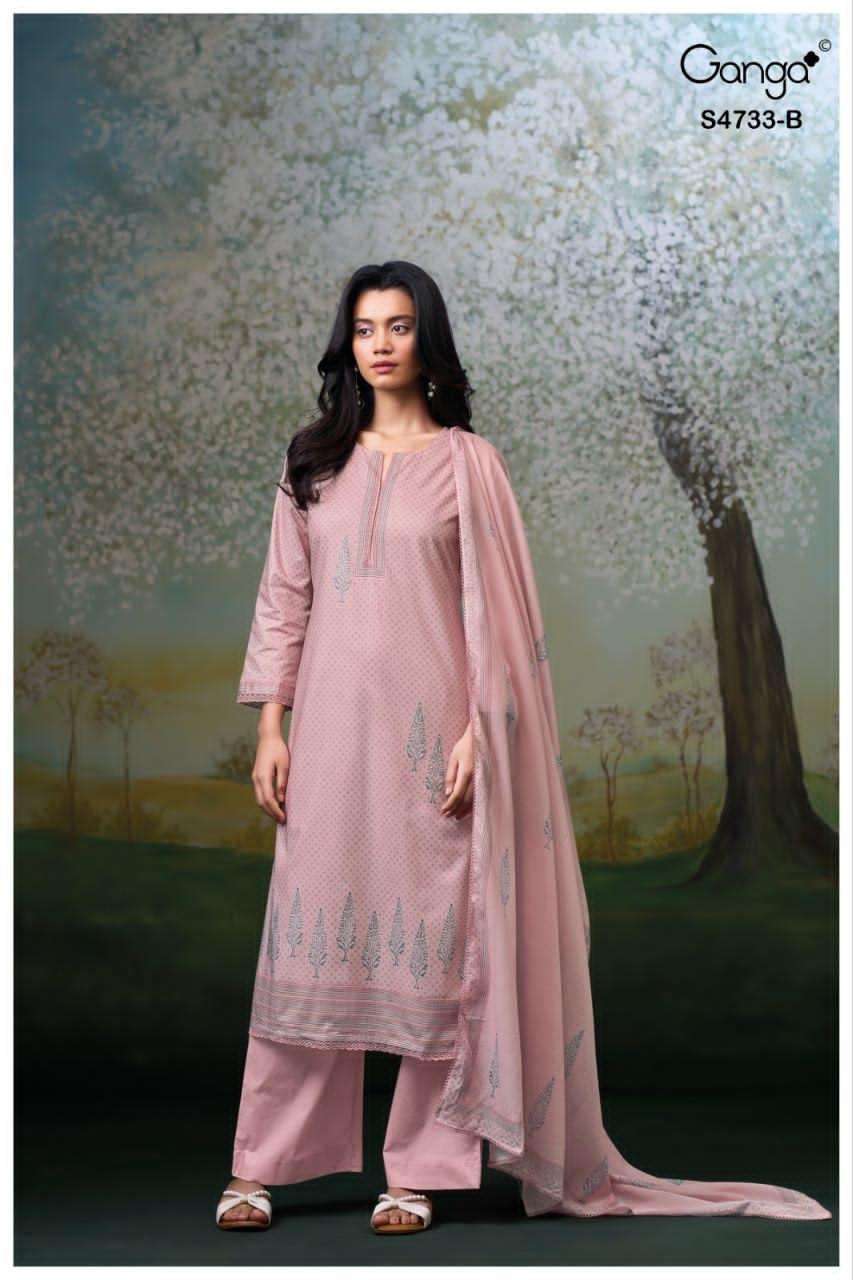 Ganga Fashion Nivellea 4733 Premium Cotton Dress Material - Amrah Wholesale