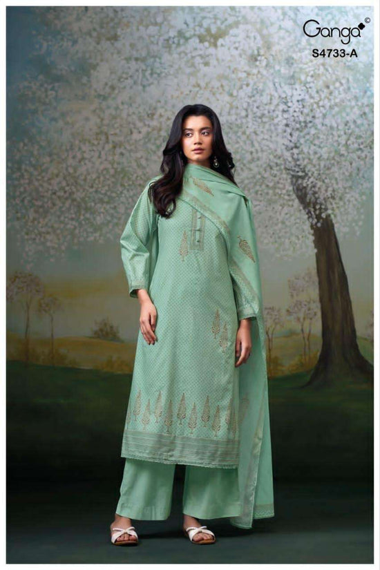 Ganga Fashion Nivellea 4733 Premium Cotton Dress Material - Amrah Wholesale