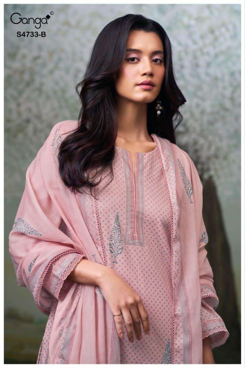 Ganga Fashion Nivellea 4733 Premium Cotton Dress Material - Amrah Wholesale