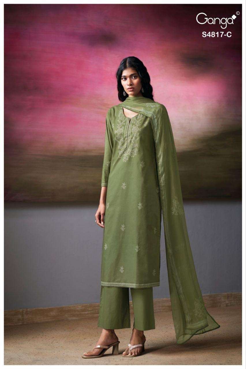 Ganga Fashion Nivika 4817 Premium Cotton Dress Material - Amrah Wholesale