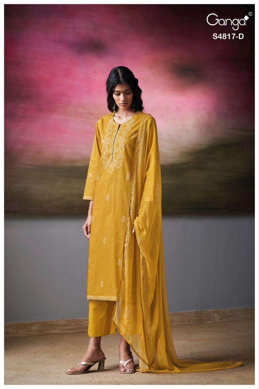 Ganga Fashion Nivika 4817 Premium Cotton Dress Material - Amrah Wholesale