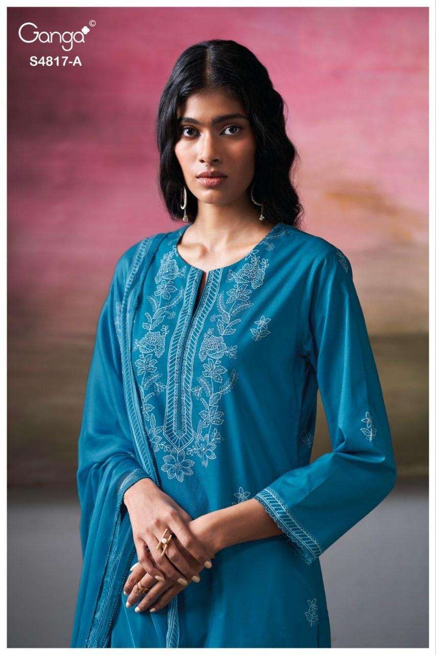 Ganga Fashion Nivika 4817 Premium Cotton Dress Material - Amrah Wholesale