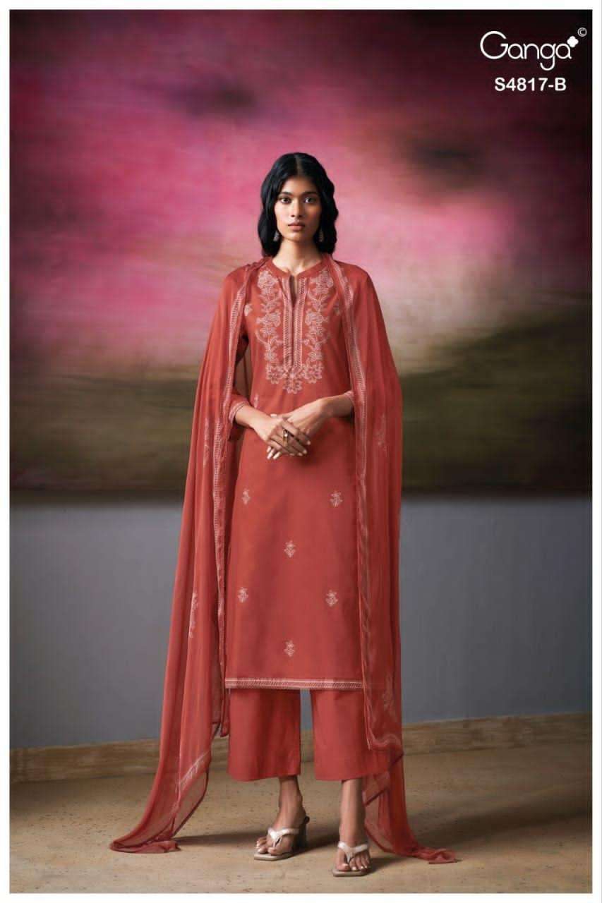 Ganga Fashion Nivika 4817 Premium Cotton Dress Material - Amrah Wholesale