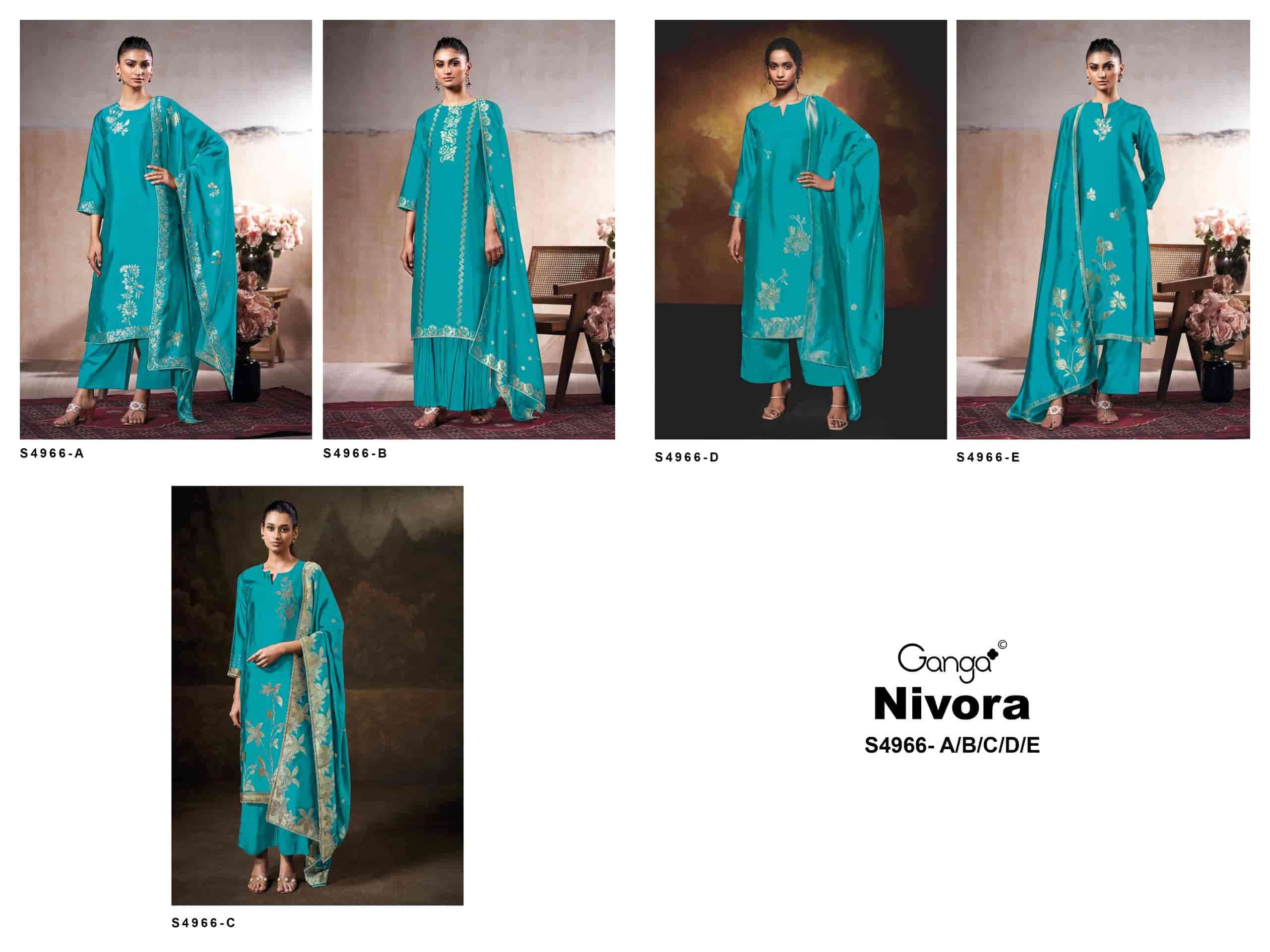 Ganga Fashion Nivora 4966 Premium Woven Silk Jacquard Designer Dress Material