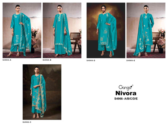 Ganga Fashion Nivora 4966 Premium Woven Silk Jacquard Designer Dress Material